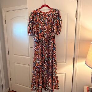 CROSBY by Mollie Burch Multicolor Abstract Long Sleeve Dress